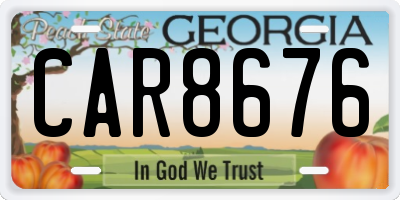 GA license plate CAR8676