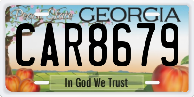 GA license plate CAR8679