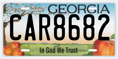 GA license plate CAR8682