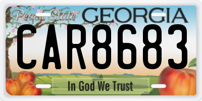 GA license plate CAR8683