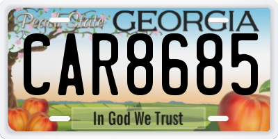 GA license plate CAR8685