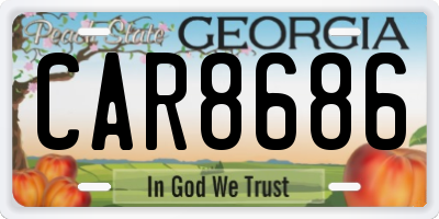 GA license plate CAR8686