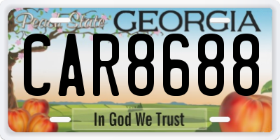 GA license plate CAR8688