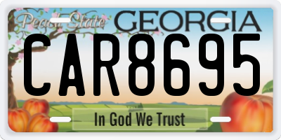 GA license plate CAR8695