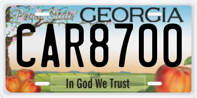 GA license plate CAR8700