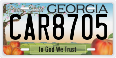 GA license plate CAR8705