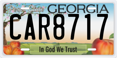 GA license plate CAR8717