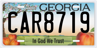 GA license plate CAR8719