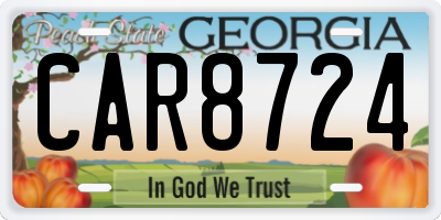 GA license plate CAR8724