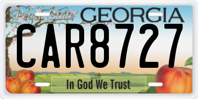 GA license plate CAR8727