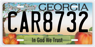 GA license plate CAR8732