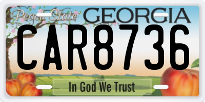 GA license plate CAR8736