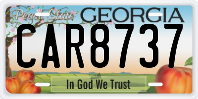 GA license plate CAR8737