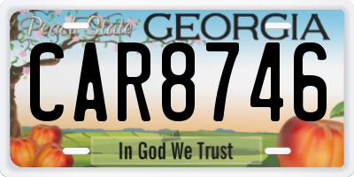 GA license plate CAR8746