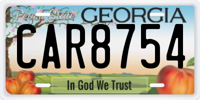 GA license plate CAR8754