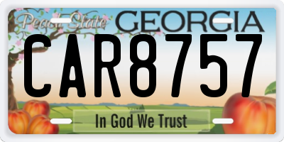 GA license plate CAR8757