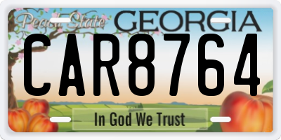 GA license plate CAR8764