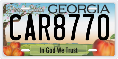 GA license plate CAR8770