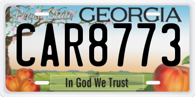 GA license plate CAR8773