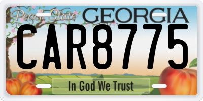 GA license plate CAR8775