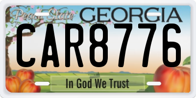 GA license plate CAR8776