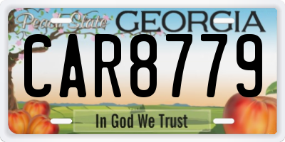 GA license plate CAR8779