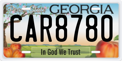 GA license plate CAR8780