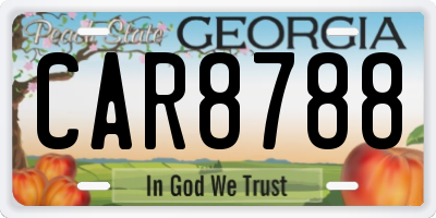 GA license plate CAR8788