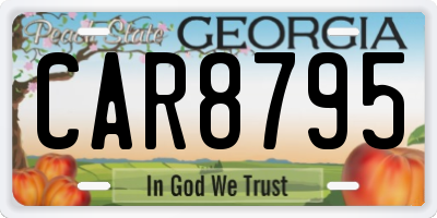 GA license plate CAR8795