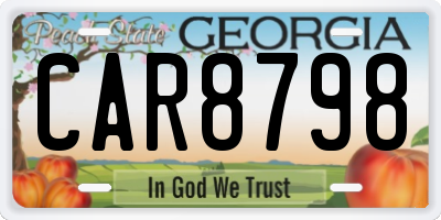 GA license plate CAR8798