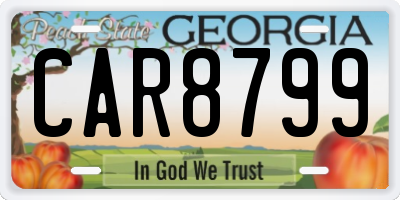 GA license plate CAR8799