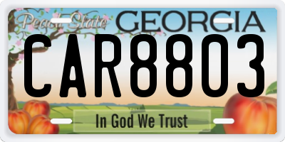 GA license plate CAR8803