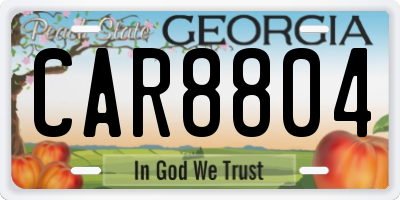 GA license plate CAR8804