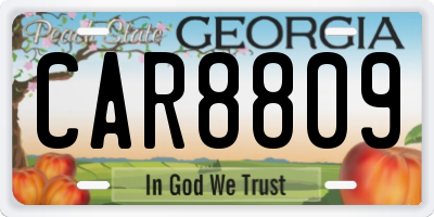 GA license plate CAR8809