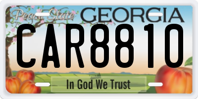 GA license plate CAR8810