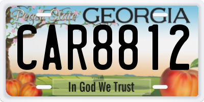 GA license plate CAR8812