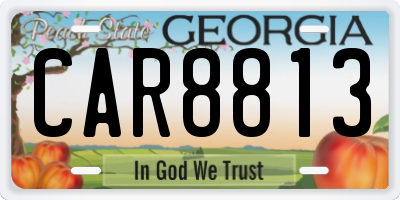 GA license plate CAR8813