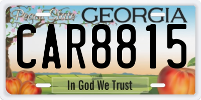 GA license plate CAR8815