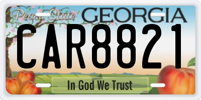 GA license plate CAR8821