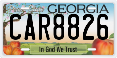 GA license plate CAR8826