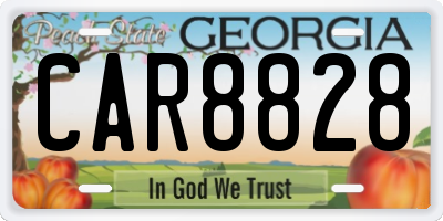 GA license plate CAR8828