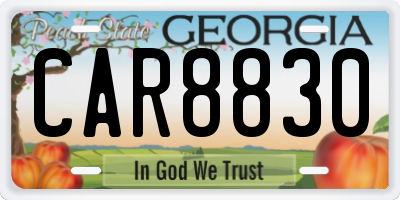 GA license plate CAR8830