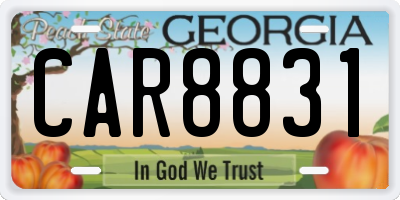 GA license plate CAR8831