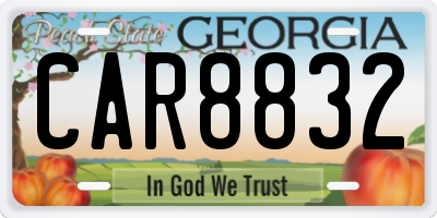 GA license plate CAR8832