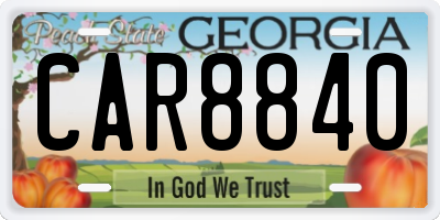 GA license plate CAR8840