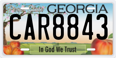 GA license plate CAR8843