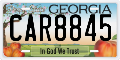 GA license plate CAR8845