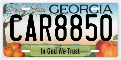 GA license plate CAR8850