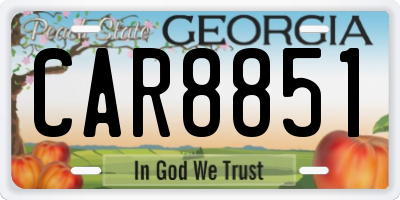 GA license plate CAR8851