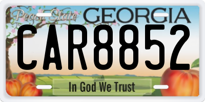 GA license plate CAR8852